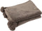 J-Line Plaid Pompom - fleece deken - polyester - donker taupe - 170 x 130 cm - woonaccessoires
