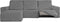 Hoes voor chaise longue met korte armleuning links Eysa ROC Lichtgrijs 120 x 120 x 360 cm
