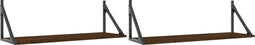 vidaXL - Wandschappen - 2 - st - 80x25x25,5 - cm - bewerkt - hout - bruin - eikenkleur