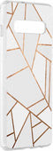 Hoesje Geschikt voor Samsung Galaxy S10 Plus Hoesje Siliconen - Design Backcover siliconen - Meerkleurig / White Graphic