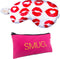 SMUG Slaapmasker met Opbergzakje - 100% Verduisterend - Verstelbaar Oogmasker in Satijn - Kiss Print