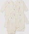 Petit Bateau Set van 5 Biologisch Katoenen Unisex Rompertjes - Maat 62 - Effen Wit (set van 5)