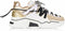 DWRS Orion - Dames Sneakers - Zandkleurig Leer met Gouden Accenten - Maat 38