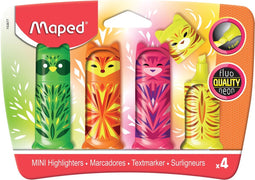Maped markeerstift Fluo'Peps Mini friends, etui van 4 stuks