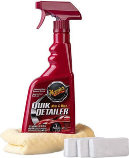 Meguiar's Smooth Surface Clay Kit - Clay bar kit - 2 x 80g clay bars - 473ml Quik Detailer - Supreme Shine Microfiber doek