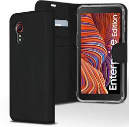Accezz Galaxy Xcover 5 - Flip cover - Krasbestendig Schokbestendig - Zwart