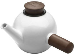 Qdo Theepot Porselein - Rond - Met Zijhandvat - 1 liter - Bruin
