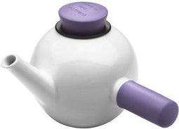 Qdo Theepot Porselein - Rond - Met Zijhandvat - 1 liter - Paars