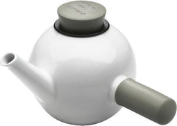 Qdo Theepot Porselein - Rond - Met Zijhandvat - 1 liter - Taupe