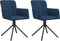 vidaXL - Eetkamerstoelen - draaibaar - 2 - st - fluweel - blauw