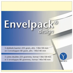 Papyrus - Dubbele kaart papyrus envelpack 140x140mm ivoor | 10 stuks