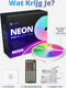 LIDEKA - LED Strip 3 Meter - NEON RGBIC met Afstandsbediening - IP68 - Gaming Lichtstrip met App