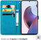 iMoshion Hoesje Geschikt voor Motorola Edge 30 Ultra Hoesje Met Pasjeshouder - iMoshion Mandala Bookcase - Turquoise