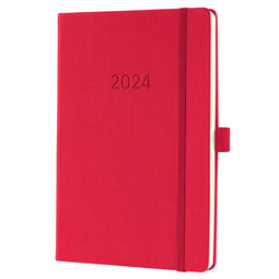 Sigel agenda 2024 - Conceptum - A5 - 2 pagina's / 1 week - rood - SI-C2464