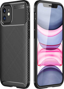 iMoshion Hoesje Geschikt voor iPhone 12 Mini Hoesje Siliconen - iMoshion Carbon Softcase Backcover - Zwart