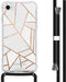 iMoshion Hoesje Geschikt voor iPhone SE (2022) / SE (2020) / 8 / 7 Hoesje Met Koord - iMoshion Design Hoesje met Koord - Wit / Meerkleurig / Goud / White Graphic