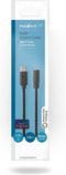 Nedis USB-C Adapter - USB 2.0 - USB-C Male - 3,5 mm Female - 1.00 m - Rond - Vernikkeld - PVC - Zwart - Doos