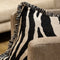 Dutch Decor ZABY - Sierkussen 45x45 cm - zebra print - met franjes - Raven - zwart - Inclusief binnenkussen