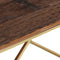 vidaXL - Salontafel - roestvrij - staal - en - massief - bielshout - goudkleurig