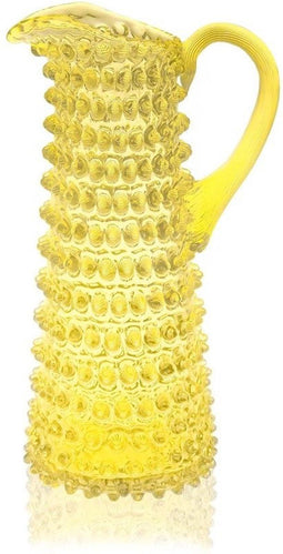 Anna Von Lipa Schenkkan Waterkaraf Waterkan Glas Karaf met oor - Hobnail Eiffel 1L - Citroen Geel
