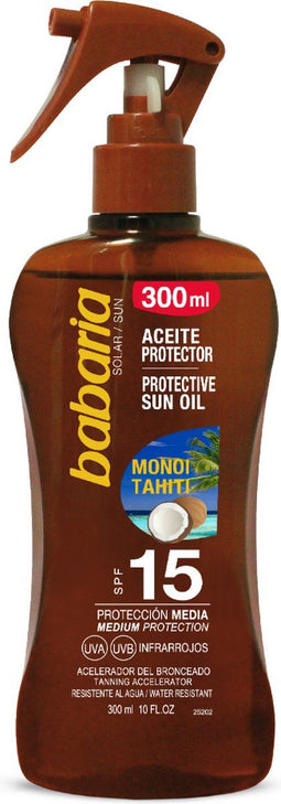 Monoi Tahiti Babaria zonnebrand olie - SPF 15 300 ml