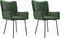 vidaXL - Eetkamerstoelen - 2 - st - fluweel - donkergroen
