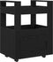 vidaXL - Keuken - Trolley - Zwart - Eiken - 60x45x80 - cm - Gelaagd - Hout