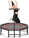 DH FitLife Opvouwbare Fitness Trampoline Ø121 cm - Indoor Trampoline - 3 Verstelbare Handgrepen - Zwart