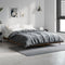 vidaXL - Bedframe - bewerkt - hout - gerookt - eikenkleurig - 135x190 - cm
