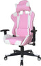 Gamestoel Thomas - bureaustoel racing gaming - ergonomisch - roze wit