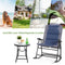 Coast 3-delige opvouwbare bistro-set Outdoor Swenkstoelen met tafelblauw + grijs