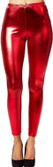 dressforfun - Metallic legging - Glanzende afwerking franje boord - Rood