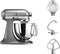 KitchenAid Artisan 5KSM125 - Keukenmachine - 300W - 4,8L - Contour zilver