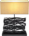 Globo Jamie - Tafellamp - E27 - Hout - Zwart - 50 cm hoog - 40 cm lang - 15 cm breed