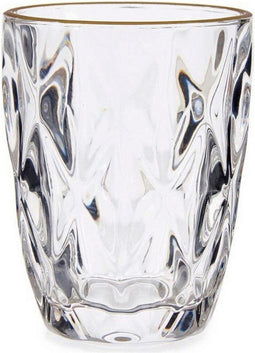 Vivalto - Waterglas - Diamant - Transparant/Goud - 6 Stuks