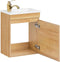 SoBuy Bzr169-N - Wastafelkast - Wandgemonteerd - Spaanplaat & Keramiek - Bruin - 41x25x52cm