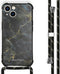 iMoshion Hoesje Geschikt voor iPhone 13 Hoesje Met Koord - iMoshion Design Hoesje met Koord - Zwart / Black Marble