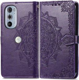 iMoshion Hoesje Geschikt voor Motorola Edge Plus (2022) / Edge 30 Pro Hoesje Met Pasjeshouder - iMoshion Mandala Bookcase - Paars
