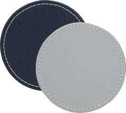 Creative Tops - Onderzetters Kunstleer 10 cm Grijs Marineblauw (4 stuks)
