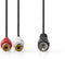 Nedis CAGB24010BK02 - Audio verdeelkabel RCA - Subwoofer naar versterker - Zwart