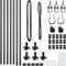 vidaXL - Hekpalen - met - Basisplaten - - - 7 - stuks - Ø32mm, - 70cm, - Gegalvaniseerd - Staal