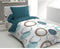 HOME LINGE PASSION Audace dekbedset - dekbed 140 x 200 cm + 2 kussenslopen 63x63 cm - Eendblauw