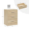 Woltu Set van 2 Nachtkastjes - 3 Lades - Licht Eiken - 39 x 54 x 28 cm (2 stuks)
