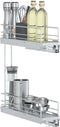 vidaXL - Draadmand - uittrekbaar - 2-laags - 47x12x56 - cm - zilverkleurig