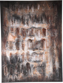 PTMD Xihan Brown Canvas Painted Wallpanel Rough Dark