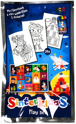 Kleurboekje Sinterklaas - Kleurboek met 24 platen en 4 waskrijtjes - Multi kleuren (36 stuks)