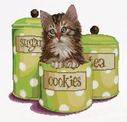 Thea Gouverneur - Borduurpakket met telpatroon - 735A - Voorgesorteerde DMC Garens - Cookie Time - Aida - 31 cm x 30 cm - DIY Kit