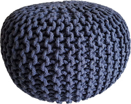 SVJ Poef Rond - 45 x 45 x 30 cm - Katoen - Blauw
