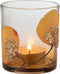 J-Line theelichthouder Gedroogd Blad - glas - oker - small - 4 stuks