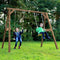 AXI 4-in-1 SportsFun in Bruin - 4-in-1 Frame voor schommel, voetbal, volleybal en tennis - Schommelframe met net voor diverse sporten - FSC hout
